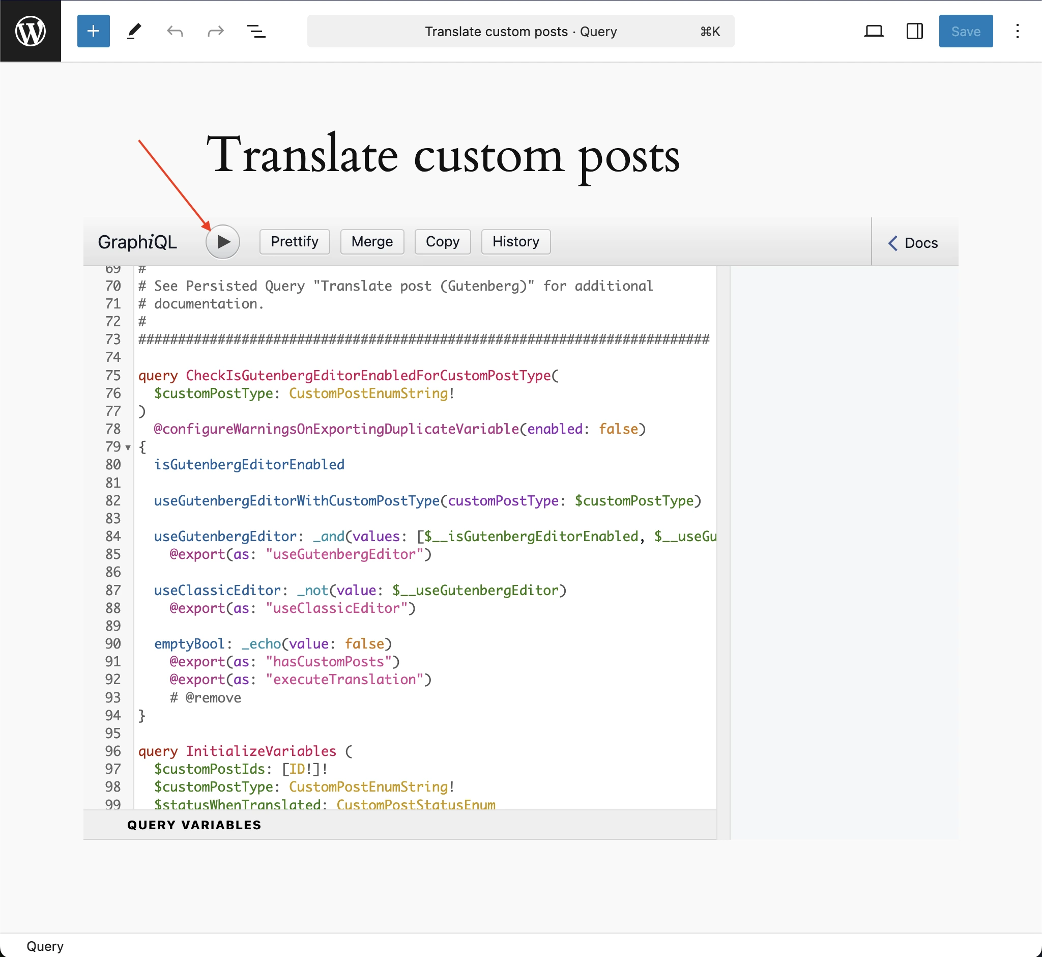 Chỉnh sửa mục Translate custom posts