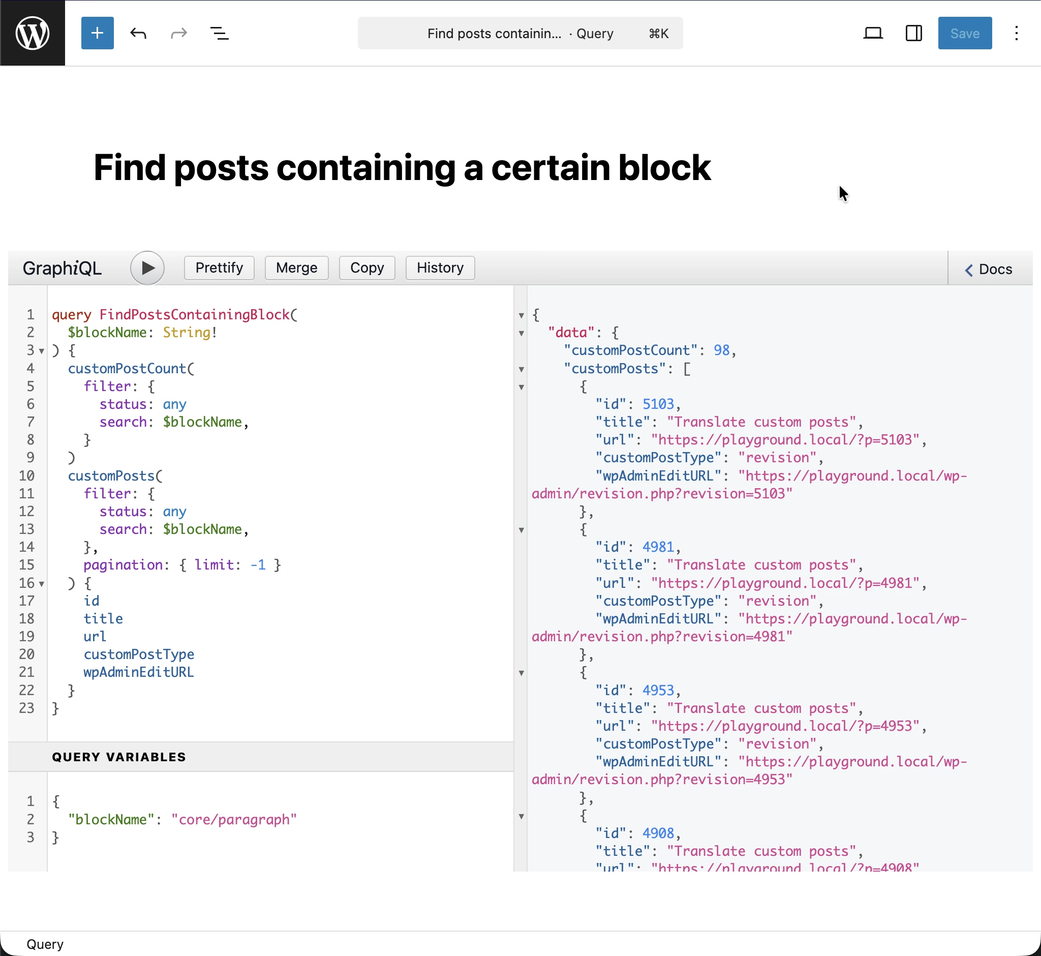 Thực thi query GraphQL
